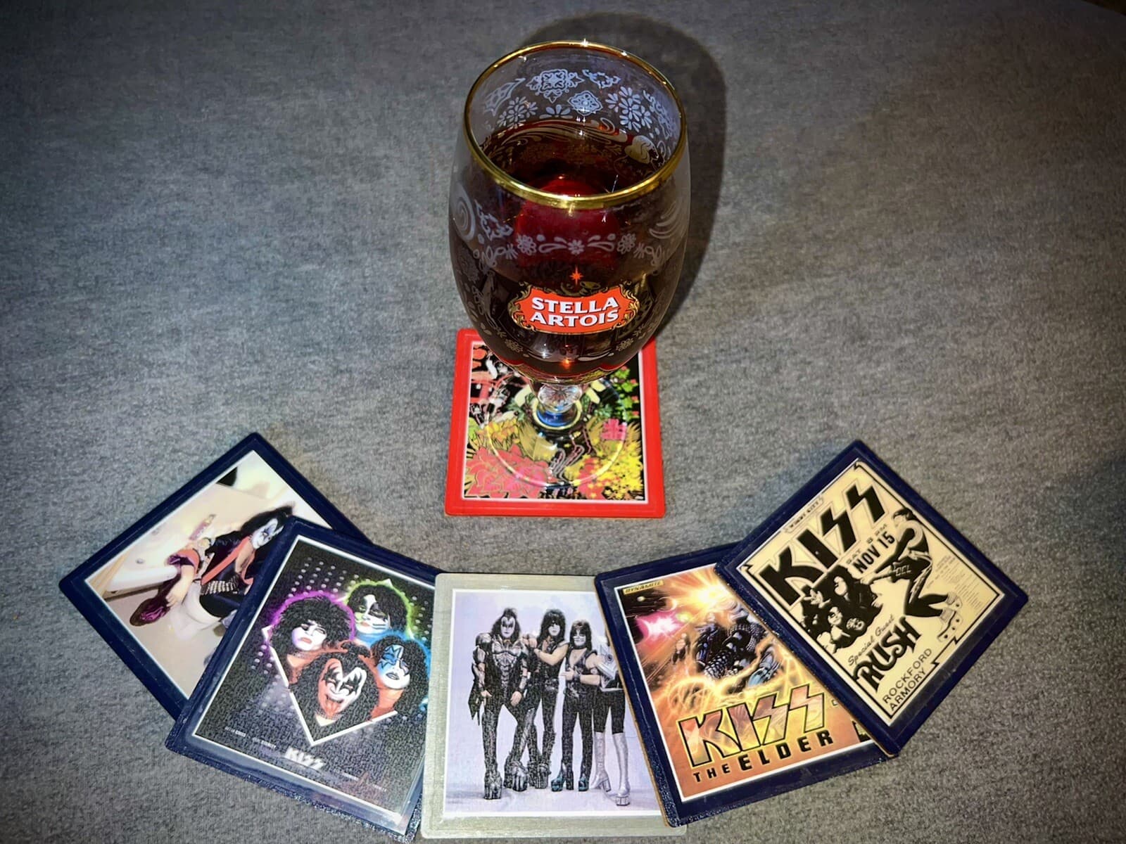 DIY 5 Handmade Wood & Cork Drink Coasters PINK FLOYD DSOTM Relics Logo Syd Psych 4