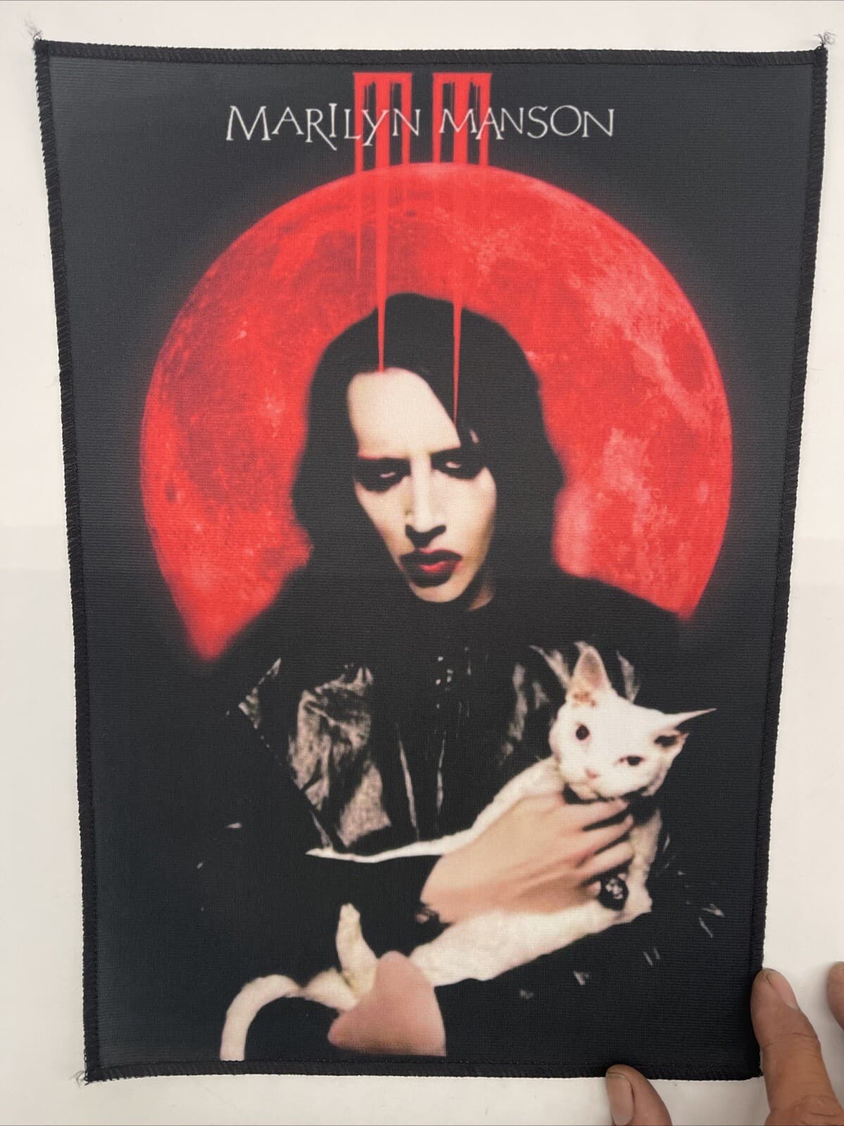 Marilyn Manson Large Back Patch: Digital Print, 14 1/2” X 11”, Sew On, New