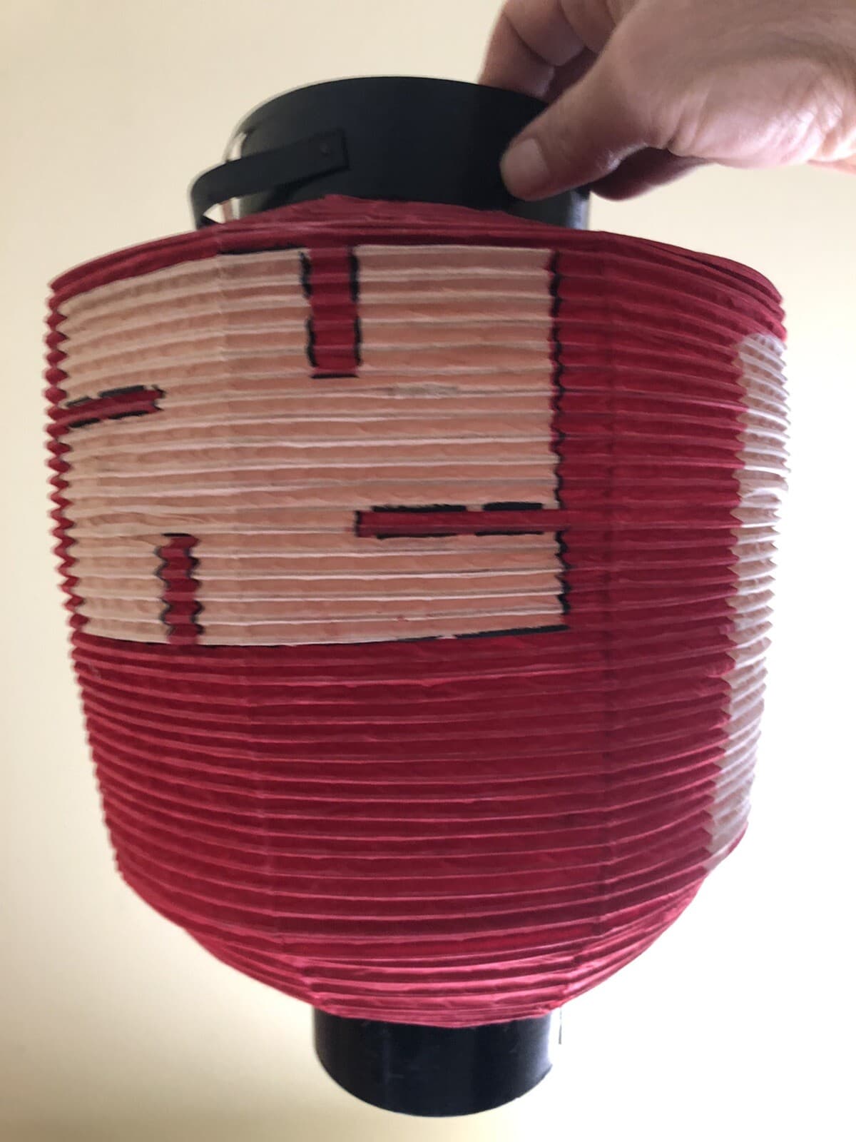 Vintage 2x Japan Chinese Large Red Paper Lanterns 4