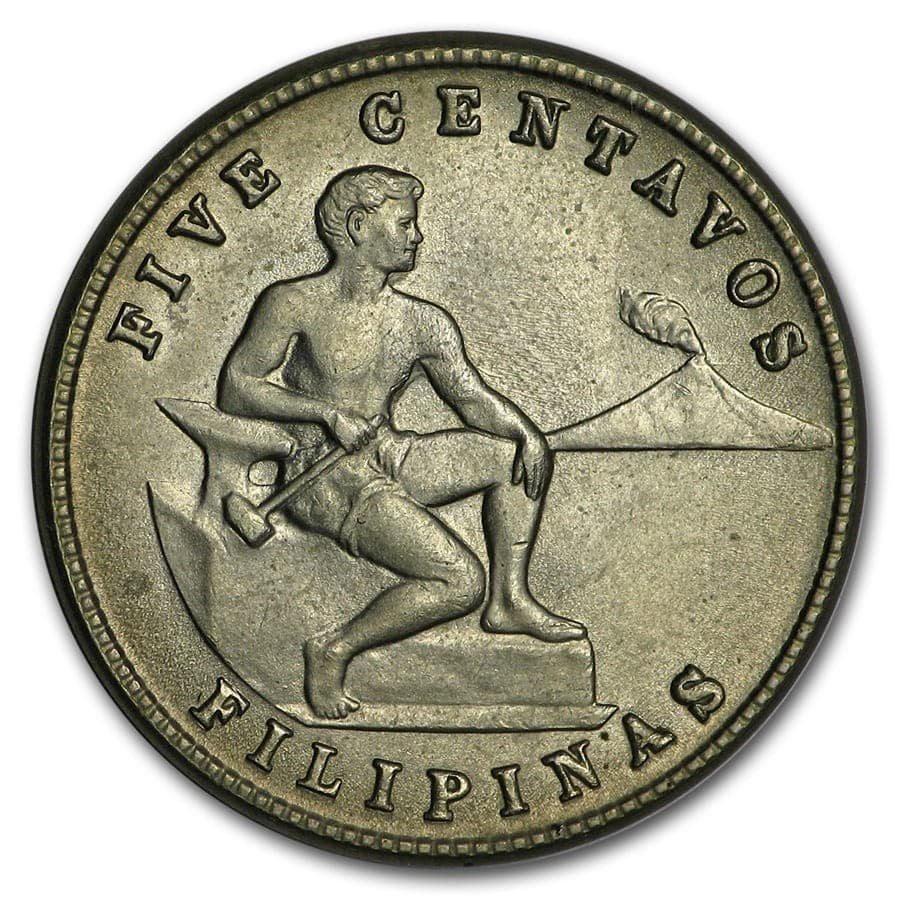 1944 Philippines 5 Centavos BU 2