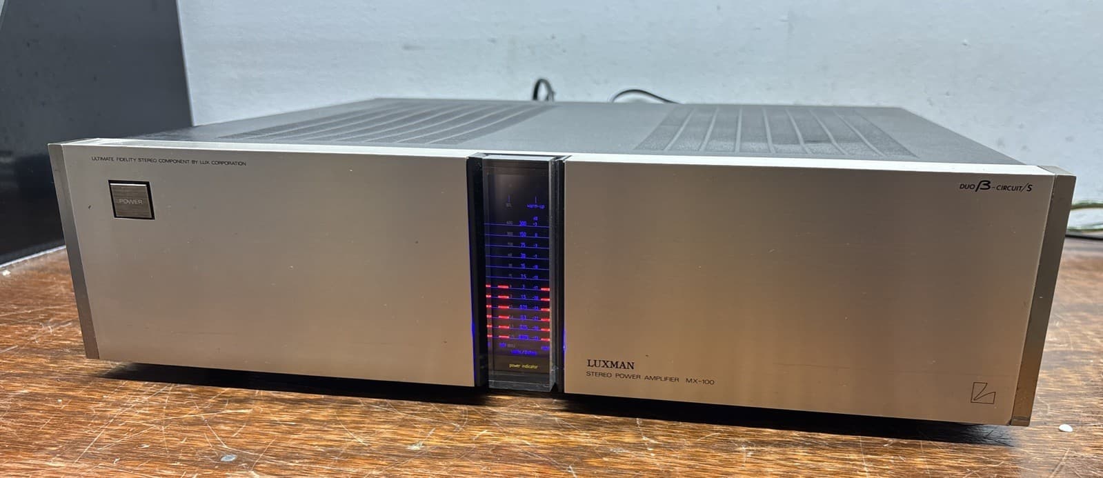 Luxman MX-100 Stereo Power Amplifier - Works Great - Custom Blue Led Lights 2