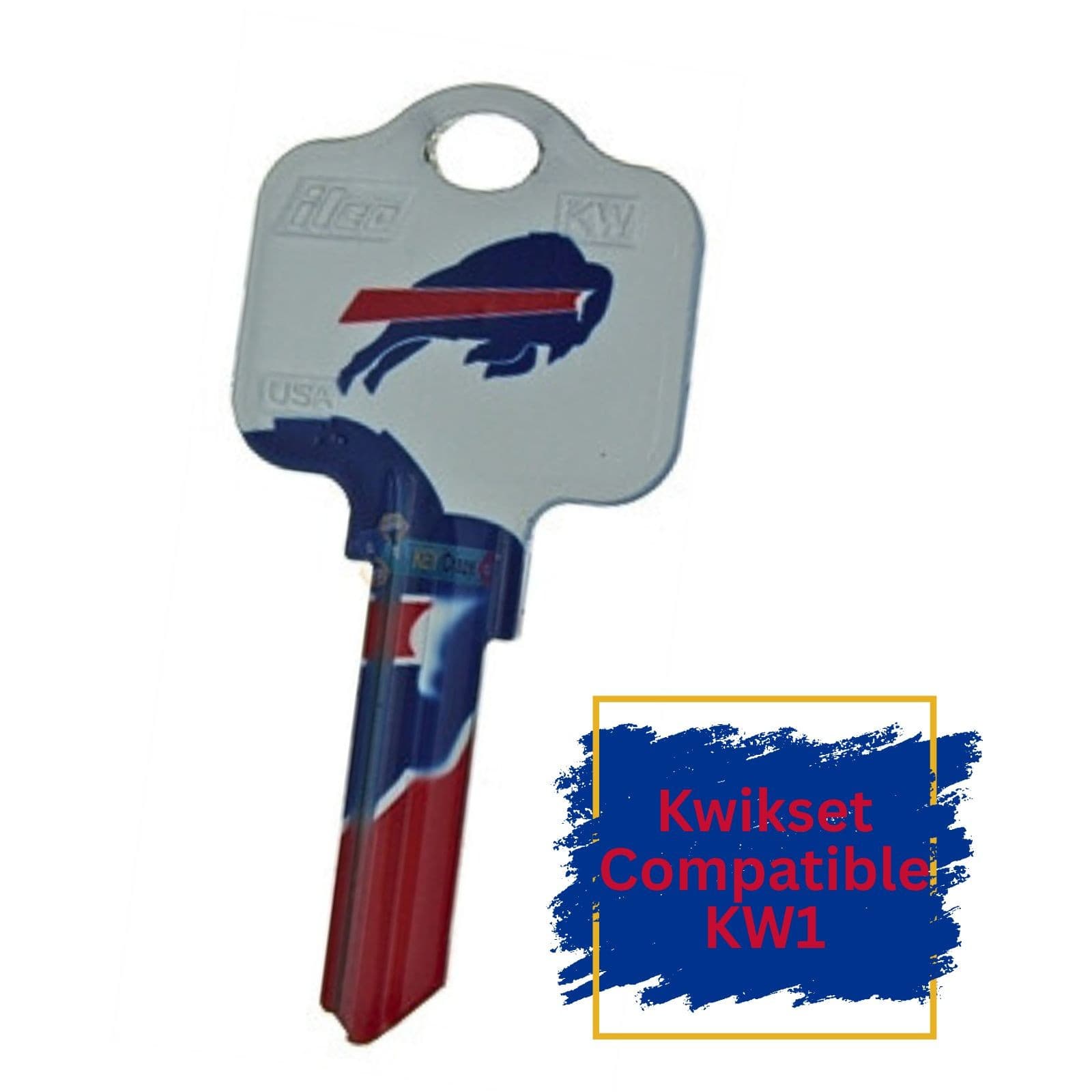 🏈 Buffalo Bills House Key – KW1 Blank – NFL Licensed KW1/SC1 Key Blank – Uncut 2