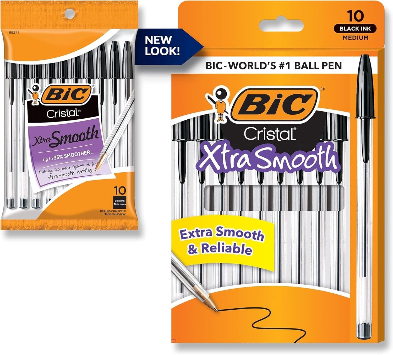 BIC Cristal Xtra Smooth Ballpoint Pen, Medium Point (1.0mm), Black, 10-Count 2