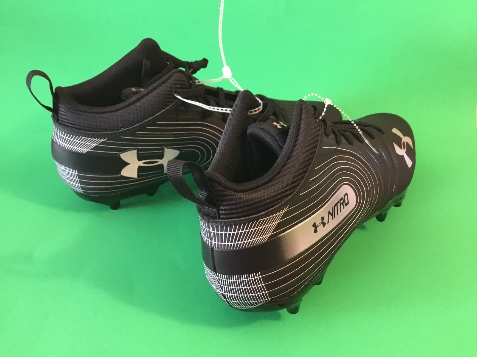 UNDER ARMOUR NITRO Men’s Football Cleats Shoes Size 13 Black w/Silver 6