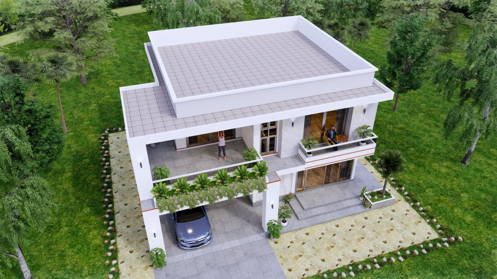 House Design Plan 12x11 Meter 40x36 Feet 4 Bedrooms PDF Plan (A4 Hard Copy) 4