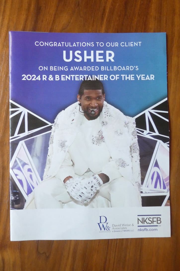 USHER "Congratulations"2024 Billboard Music Mag.PROMO Poster Ads-Ent.of the Year