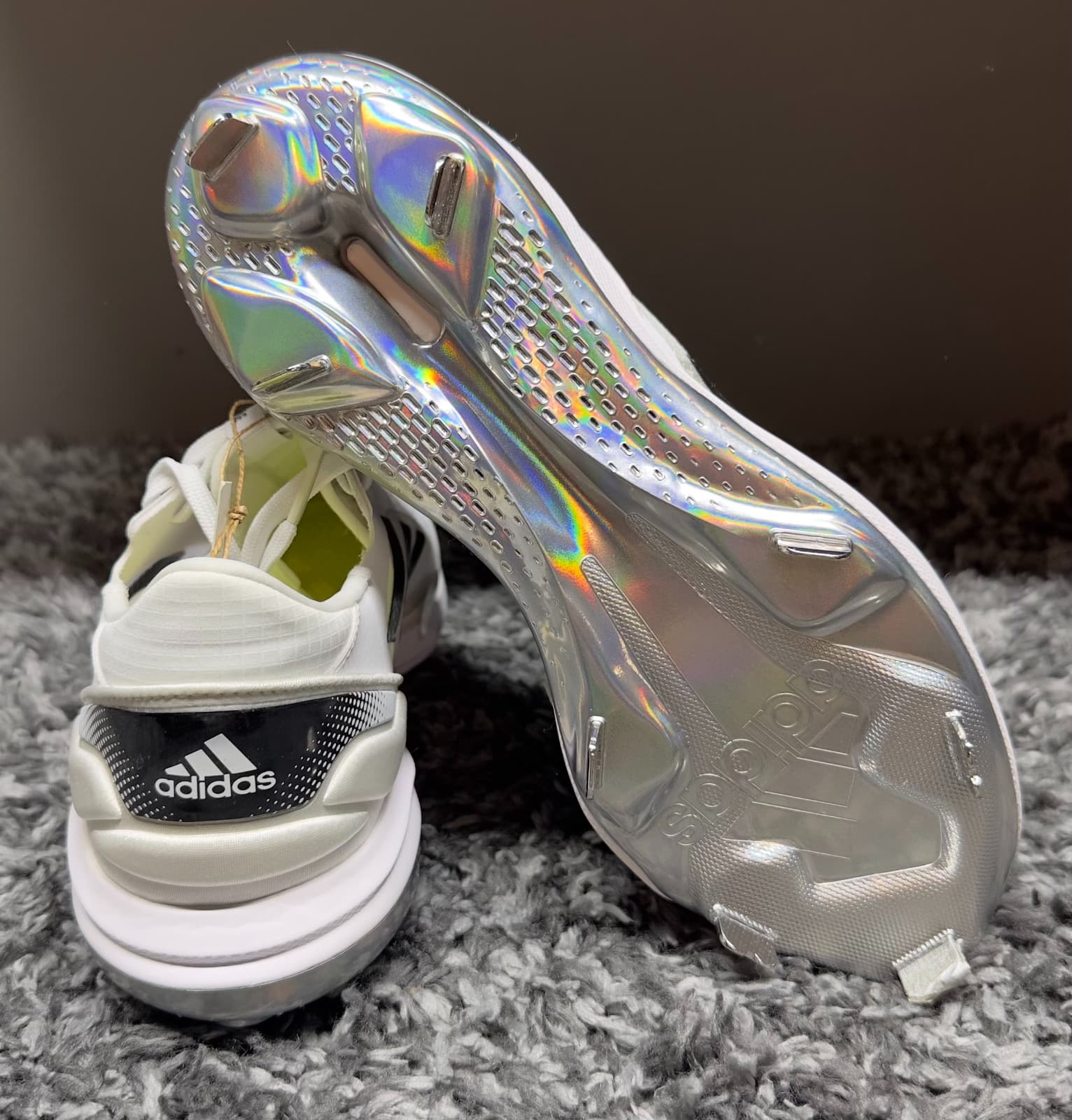 Adidas Softball Cleats Womens Size 9 White PureHustle 2 Elite Metal Spike 5