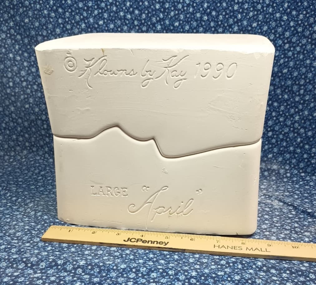 Vintage Ceramic Slip Mold Doll Baby Head Large April Klowns by Kay 3