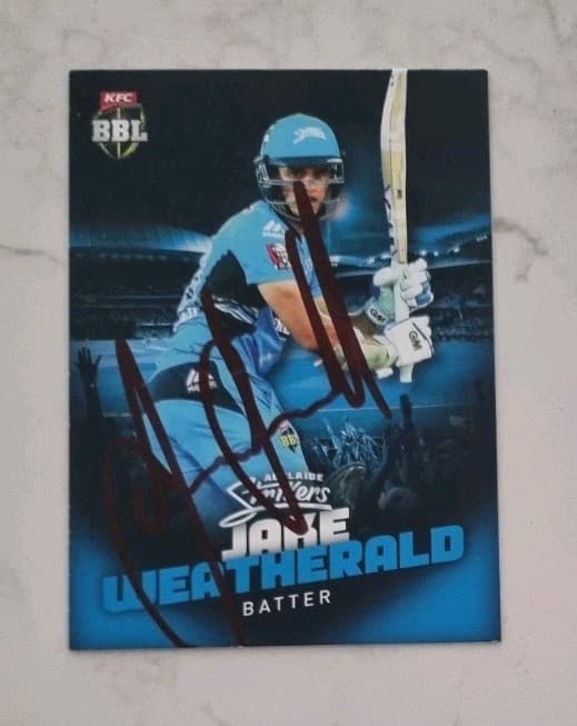 Jake Weatherald Signed Tap N Play Cricket Trade Card Bbl Test Player