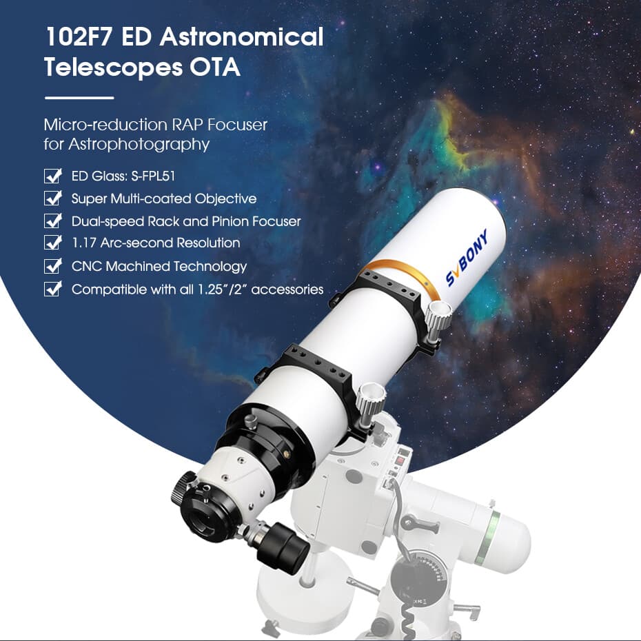 SVBONY SV503 102F7 ED Telescope Refractor Visual Set for Planetary Observation 2