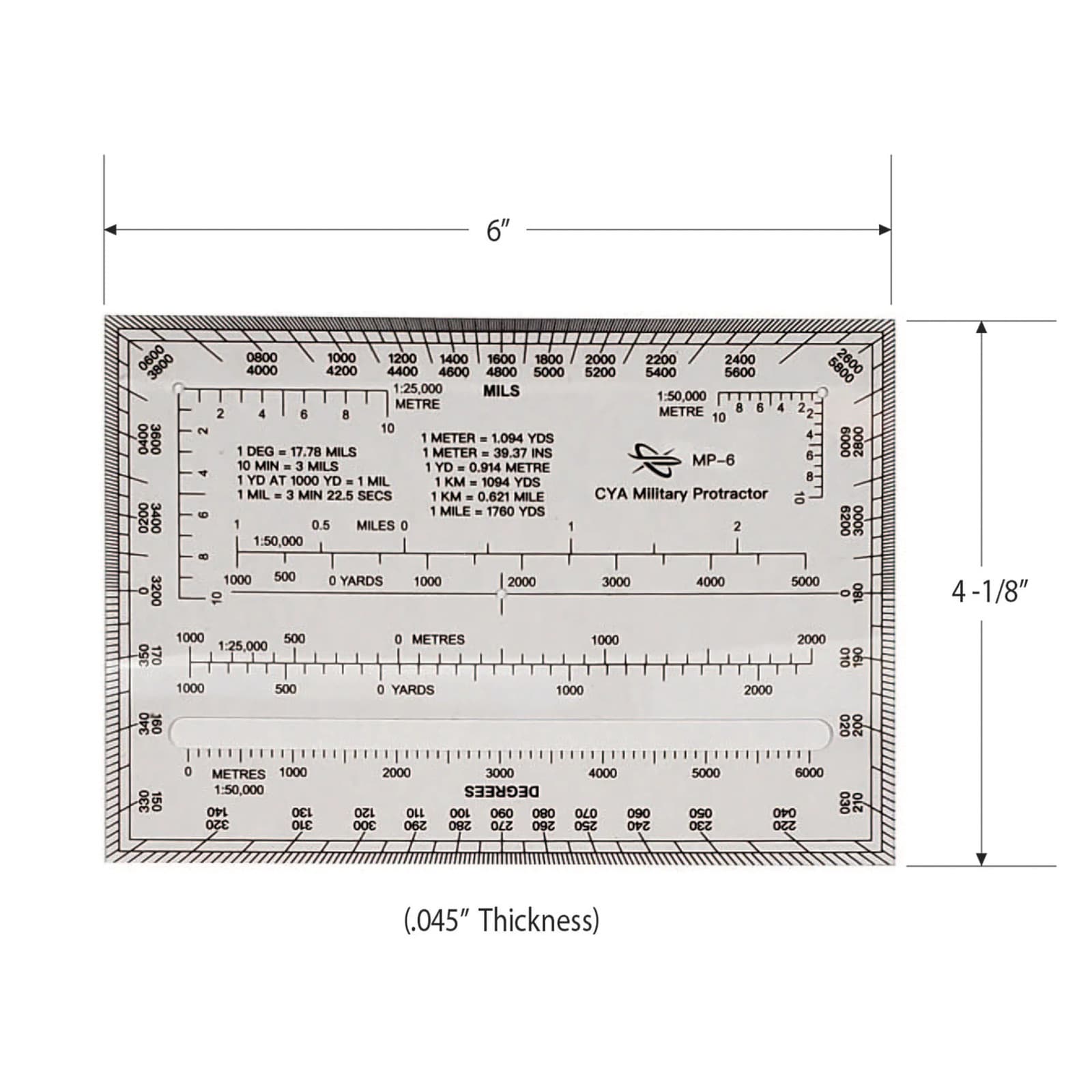 Map Protractor - For Map Reading and Navigation - MILS/Degrees/Meters/Yards 5