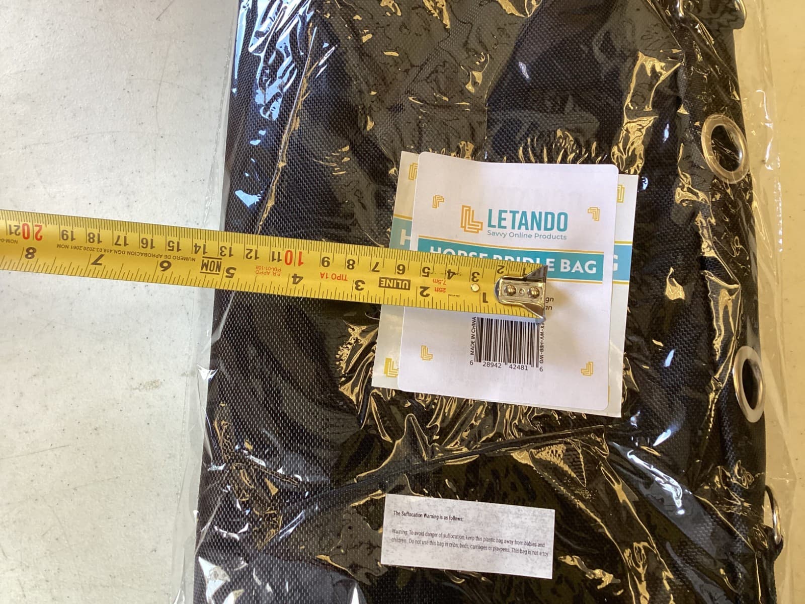 Bridle Bag Horse Tack Storage Halter & Grooming Organizer w/ Hooks & Glove 3