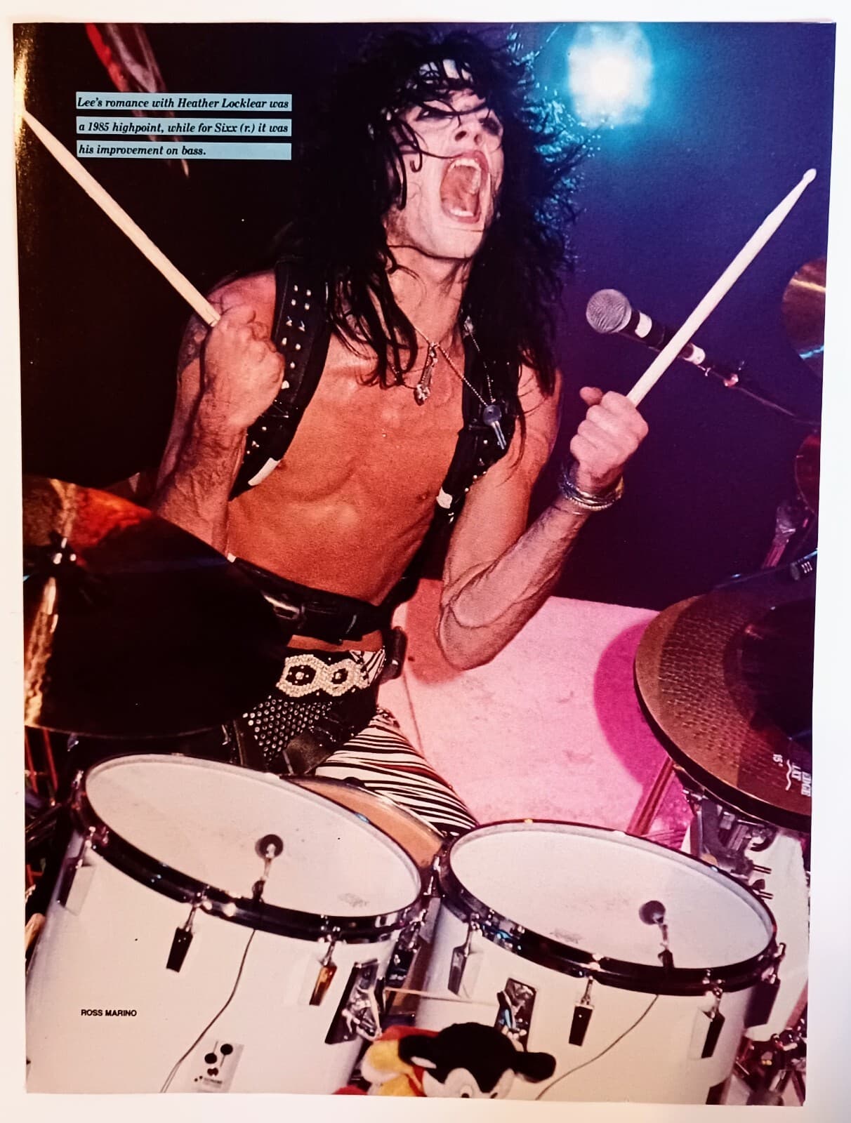 MOTLEY CRUE~TOMMY LEE LIVE~ORIG 1985 POSTER~THEATER OF PAIN ERA PINUP CLIPPING