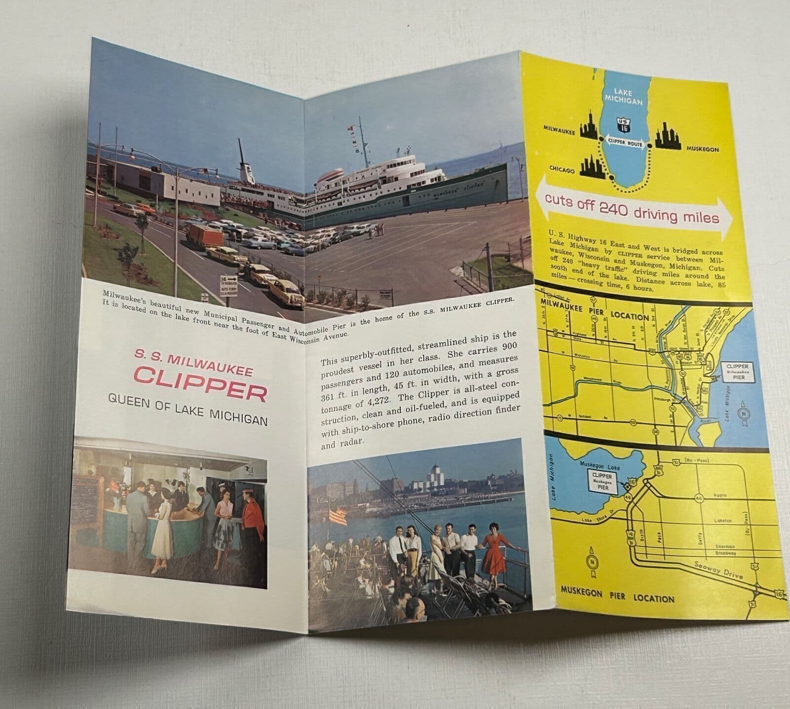 Brochure Auto Tourist Short Cut Milwaukee WI Muskegon MI SS Milwaukee Clipper 2