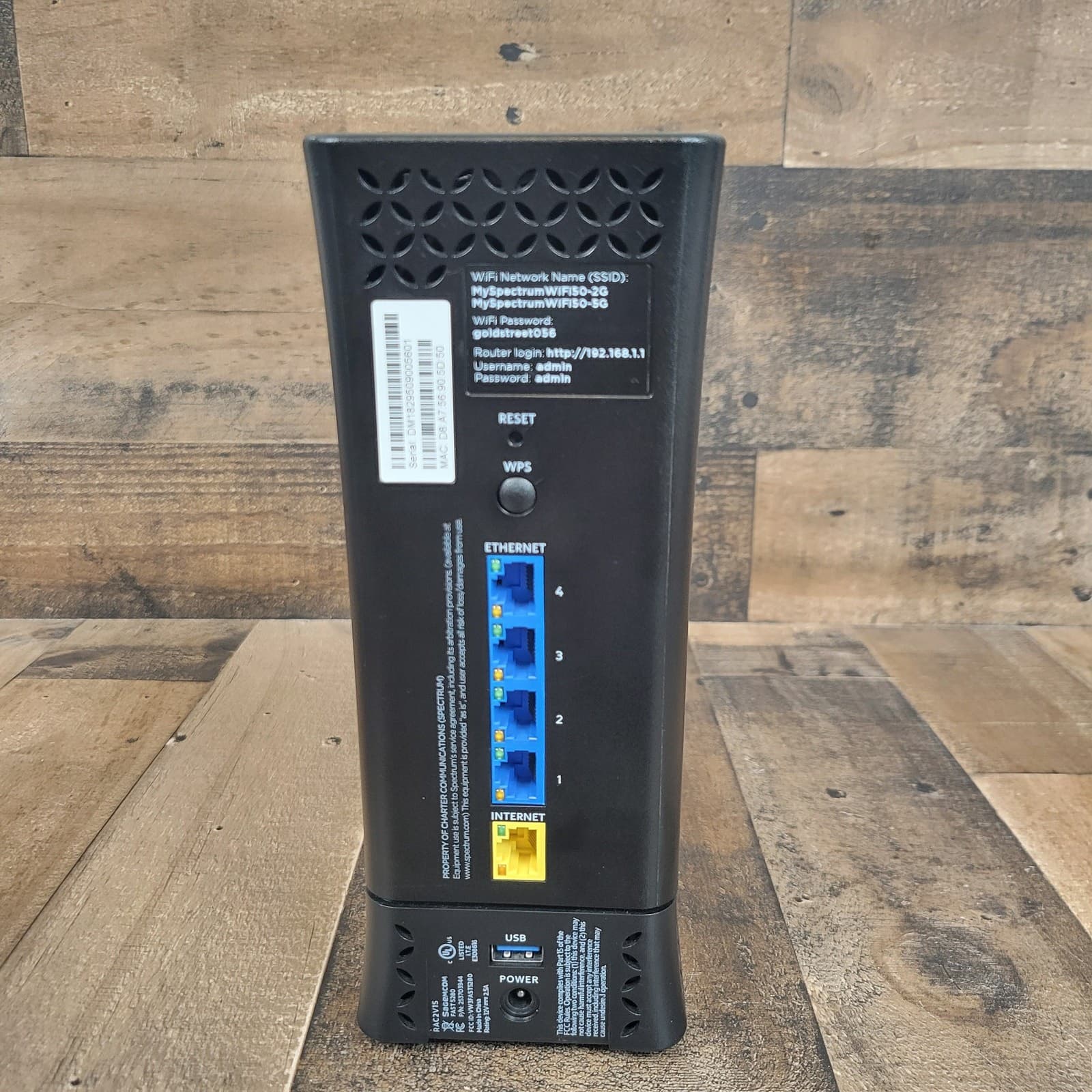 Spectrum Wave 2 WiFi Router RAC2V1S  Missing Power Cord Powers On Tested 3