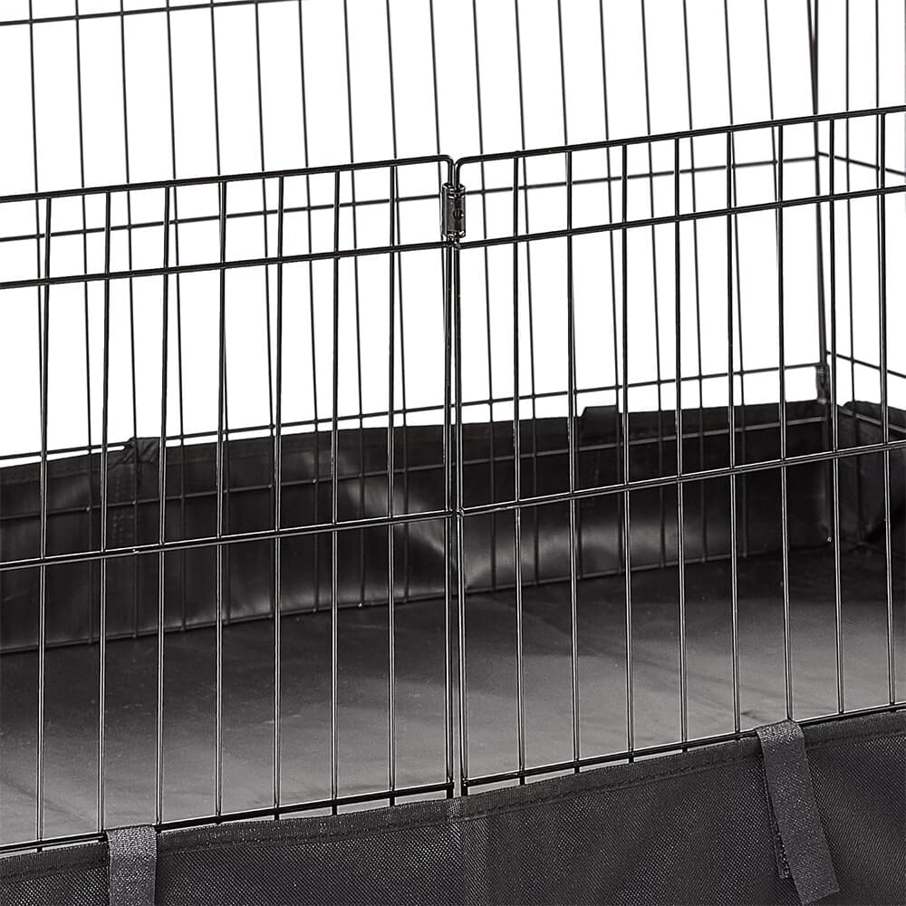 118.5L Black Canvas-Bottomed Pet Cage for Guinea Pigs, Hamsters & More 47x14x24" 3