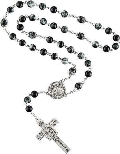 Holy Face of Jesus Christ Chaplet Capped Bead Rosary With Prayer Card 16.5 In 2