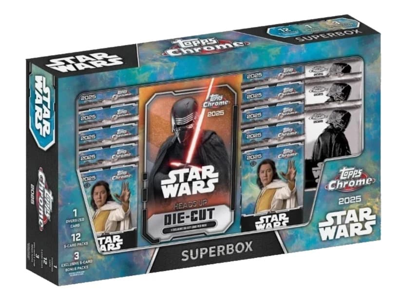 Topps Chrome Star Wars Super Box 2025 Costco Exclusive Trading Cards - Sealed!
