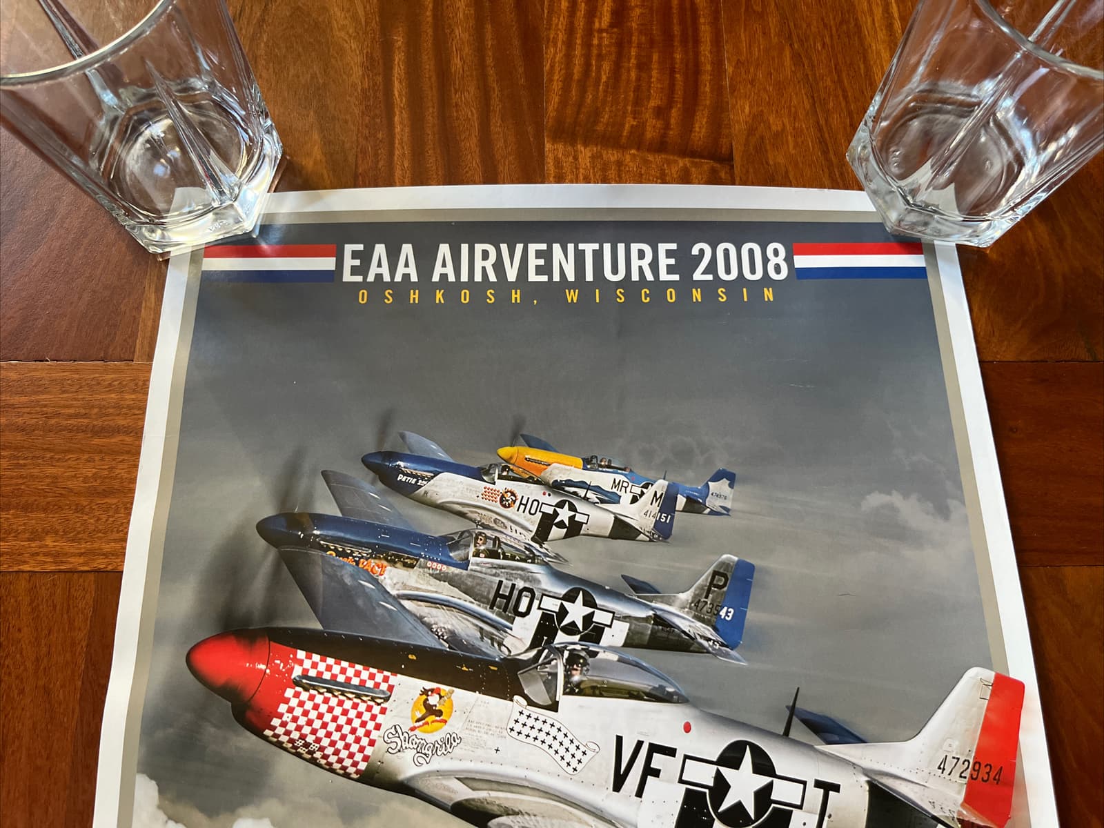 Experimental Aircraft Assoc EAA Oshkosh Official Poster Airventure Mustang 2008 4