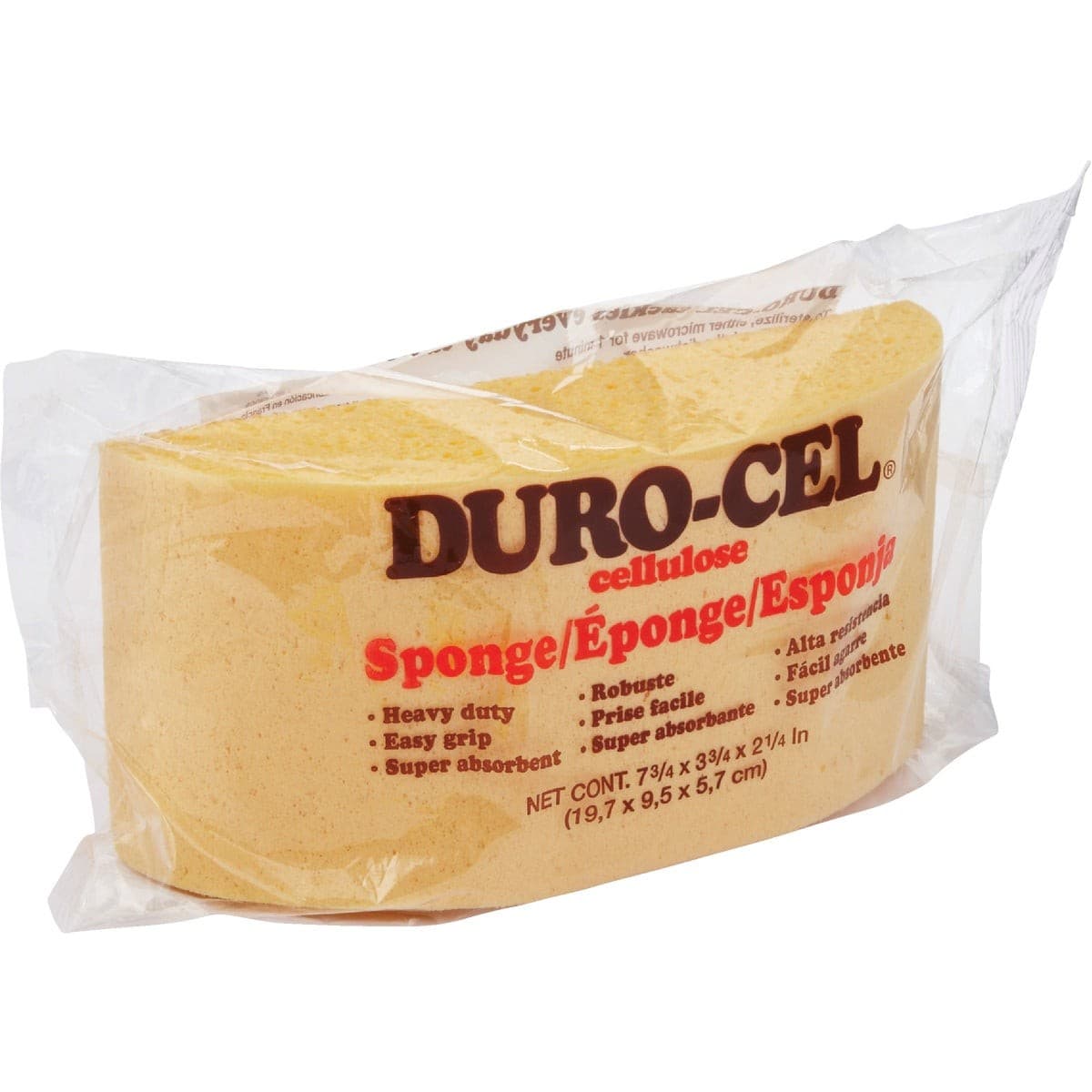Duro-Cel 7.75 In. x 3.75 In. Yellow Turtle Back Cellulose Sponge 03085 Duro-Cel