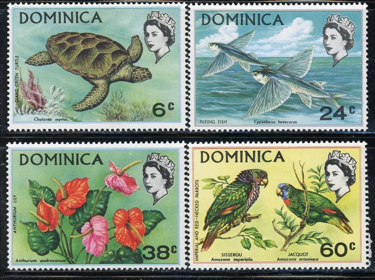 DOMINICA 297-300 SG303-06 MH 1970 Native Fauna & Flora set of 4 CV$5