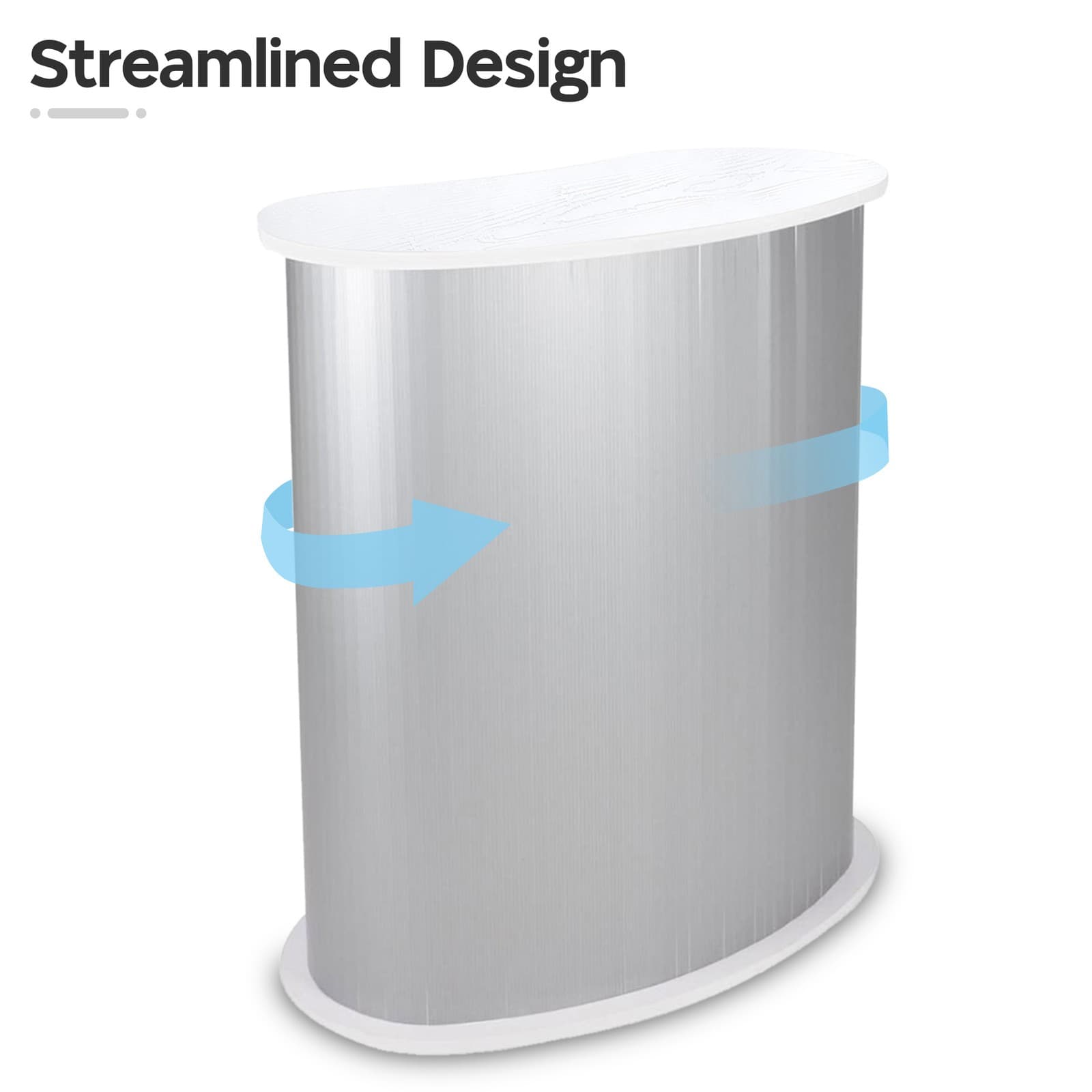 Podium Table Counter Stand Trade Show Display White Top Impact Stand Oval w/Case 3