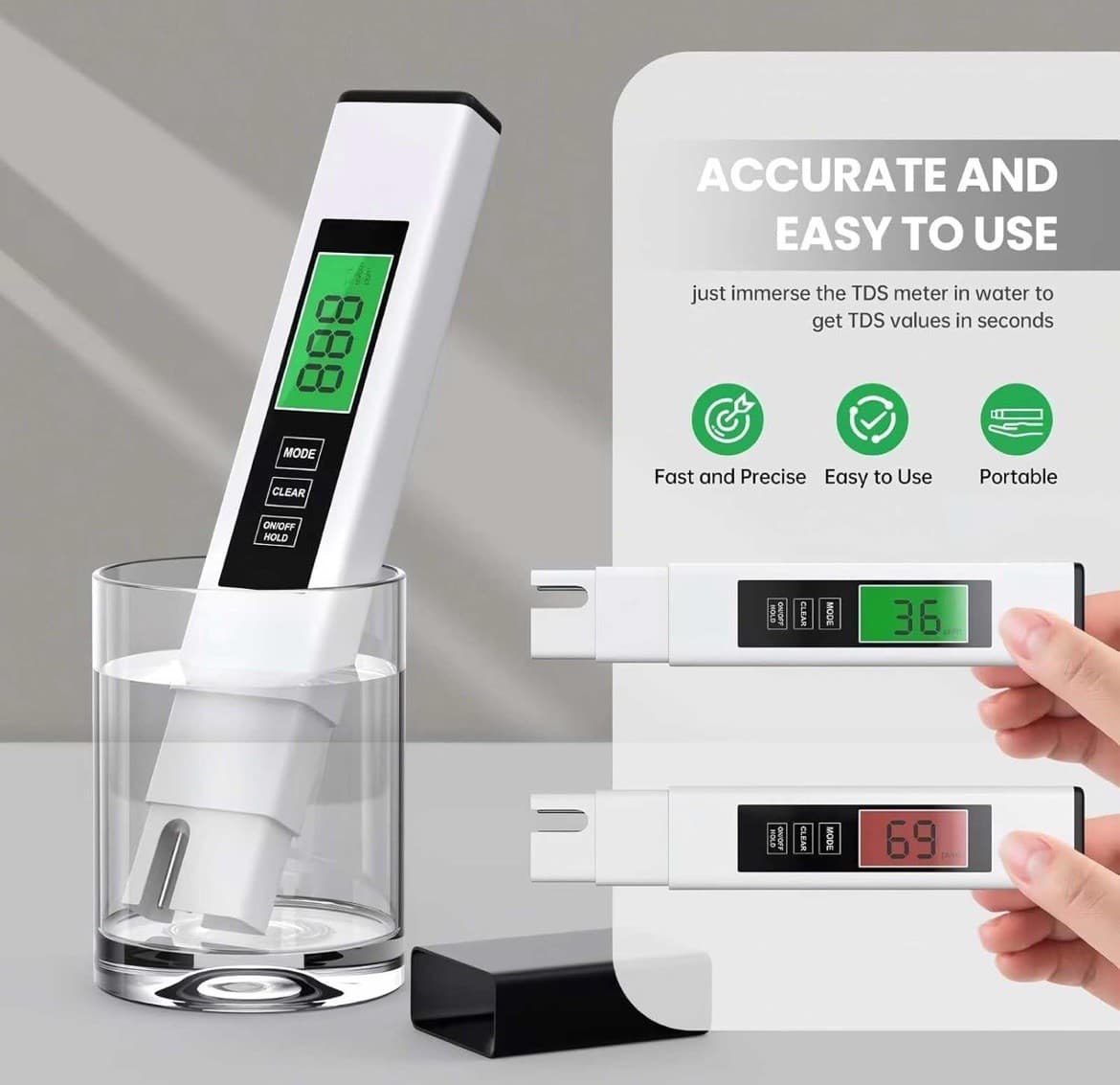 2025 All-New 4 in 1 Tds Meter Digital Water Tester - Accurate and Reliable TDS E 4