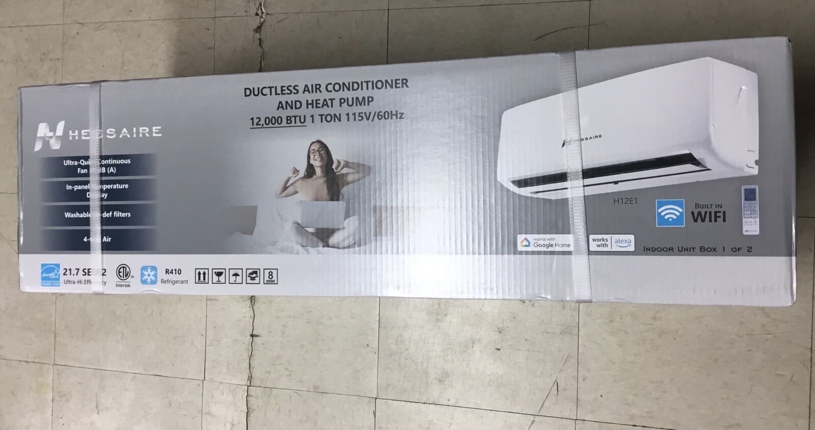 Hessaire Ductless Ac Heat Pump  12,000 BTU/h cooling & heating INNER UNIT ONLY 2