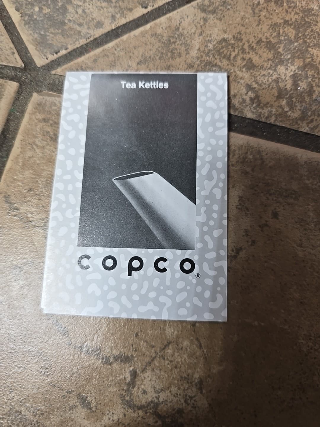 COPCO White CAT w/ Grey MOUSE Enamel Steel Whistling TEA KETTLE MZ Kitty 1994 3