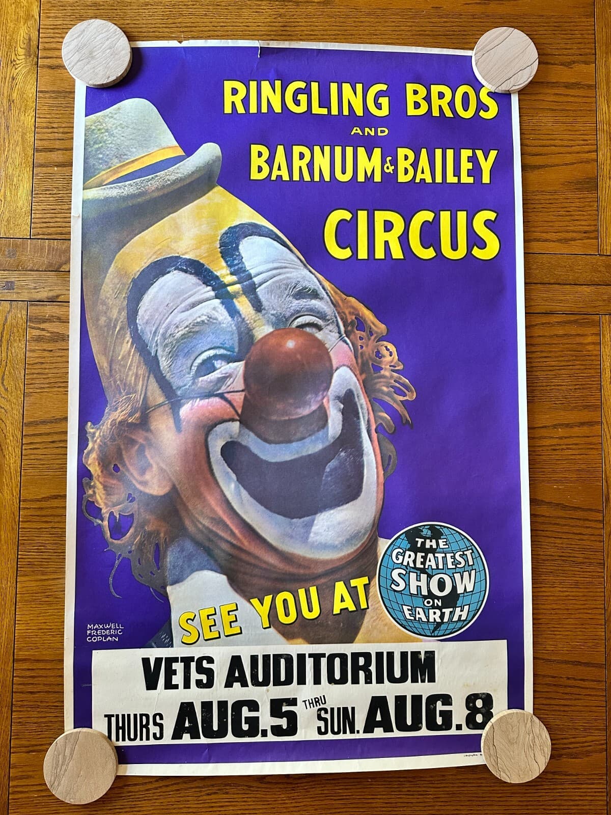 1969 Ringling Bros Barnum Bailey Circus Poster LARGE 42.5" x 27" ORIGINAL!