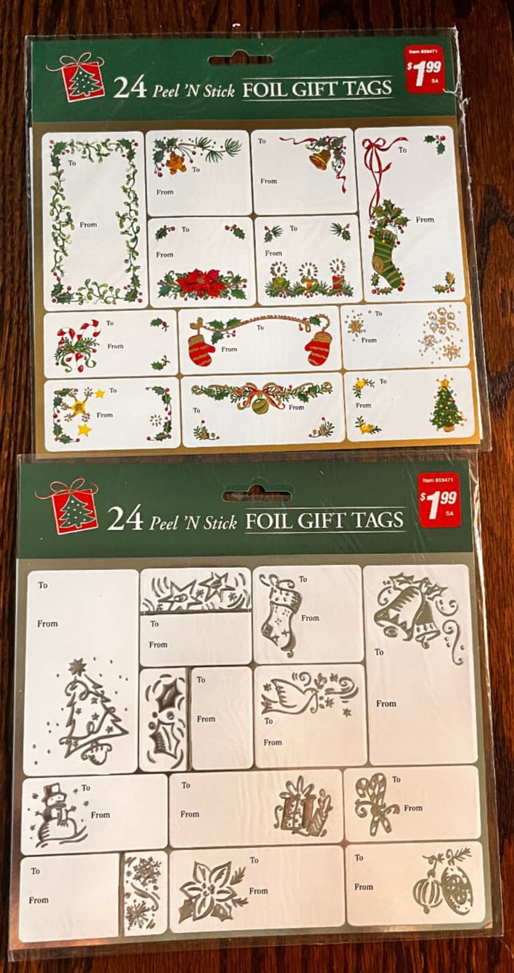 Paper Magic Christmas Holiday 6  PACKS 24 Peel 'N' Stick Foil Gift Tags Sticker 4