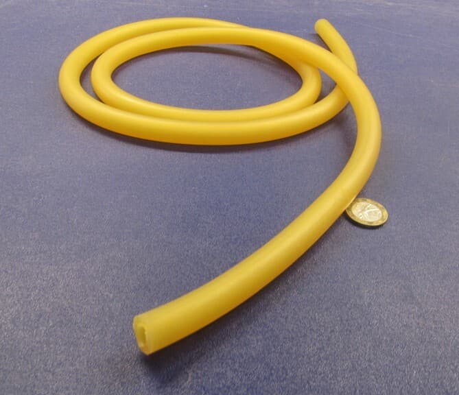 Latex Rubber Tubing Shore A35 Amber 9/16" OD x 5/16" ID x 1/8" Wall x 5' Length 2