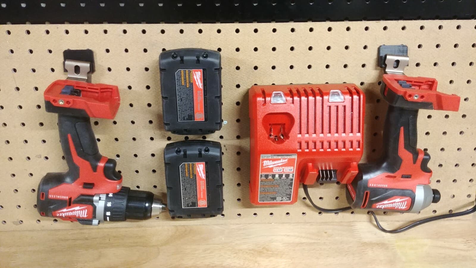 Tool Storage- Pegboard Mount For Milwaukee M12 and M18 MultiVolt Battery Charger 5