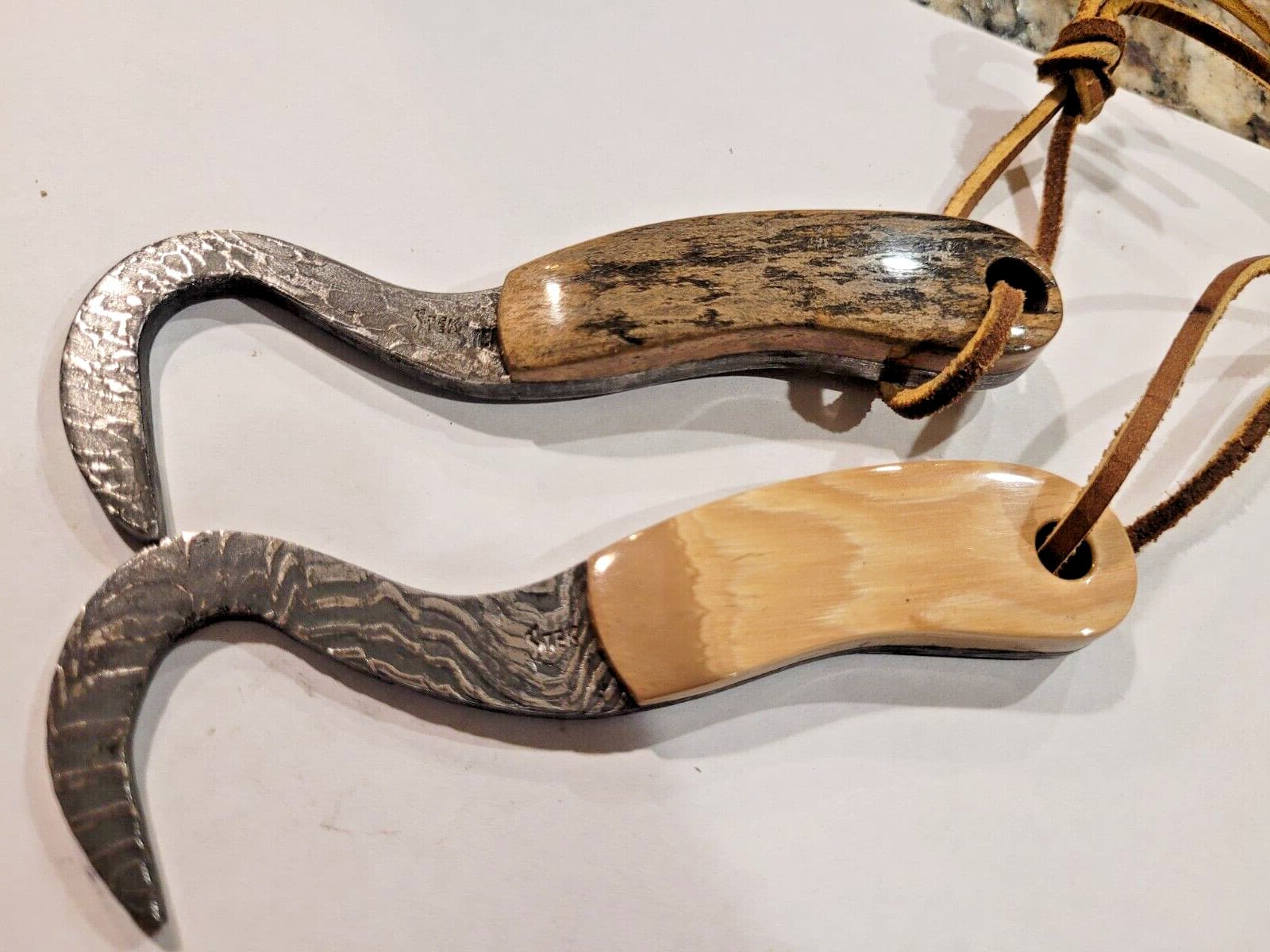 STEK Damascus Steel Hoof Pick Wooly Mamoth Scale Craig Steketee 6