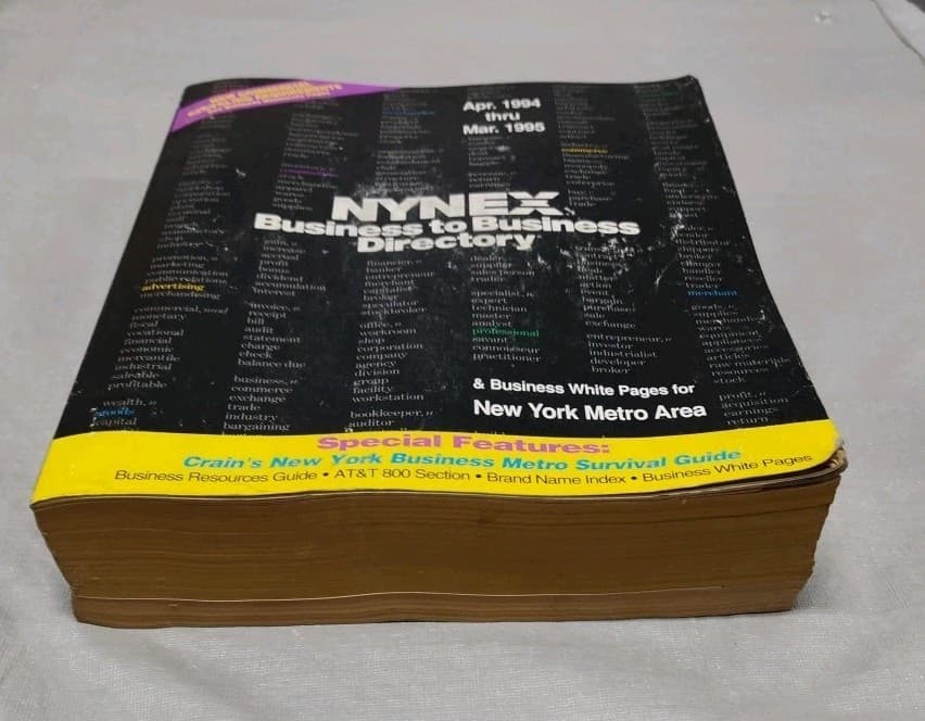 -WORN-1994 NY METRO TELEPHONE BUSINESS TO BUSINESS DIRECTORY PHONE BOOK NYNEX 5