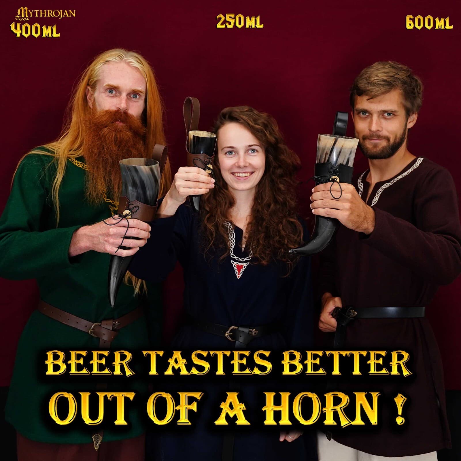 Viking Drinking Buffalo Horn Ale Beer Wine Mead Medieval Reenactment Horn 6