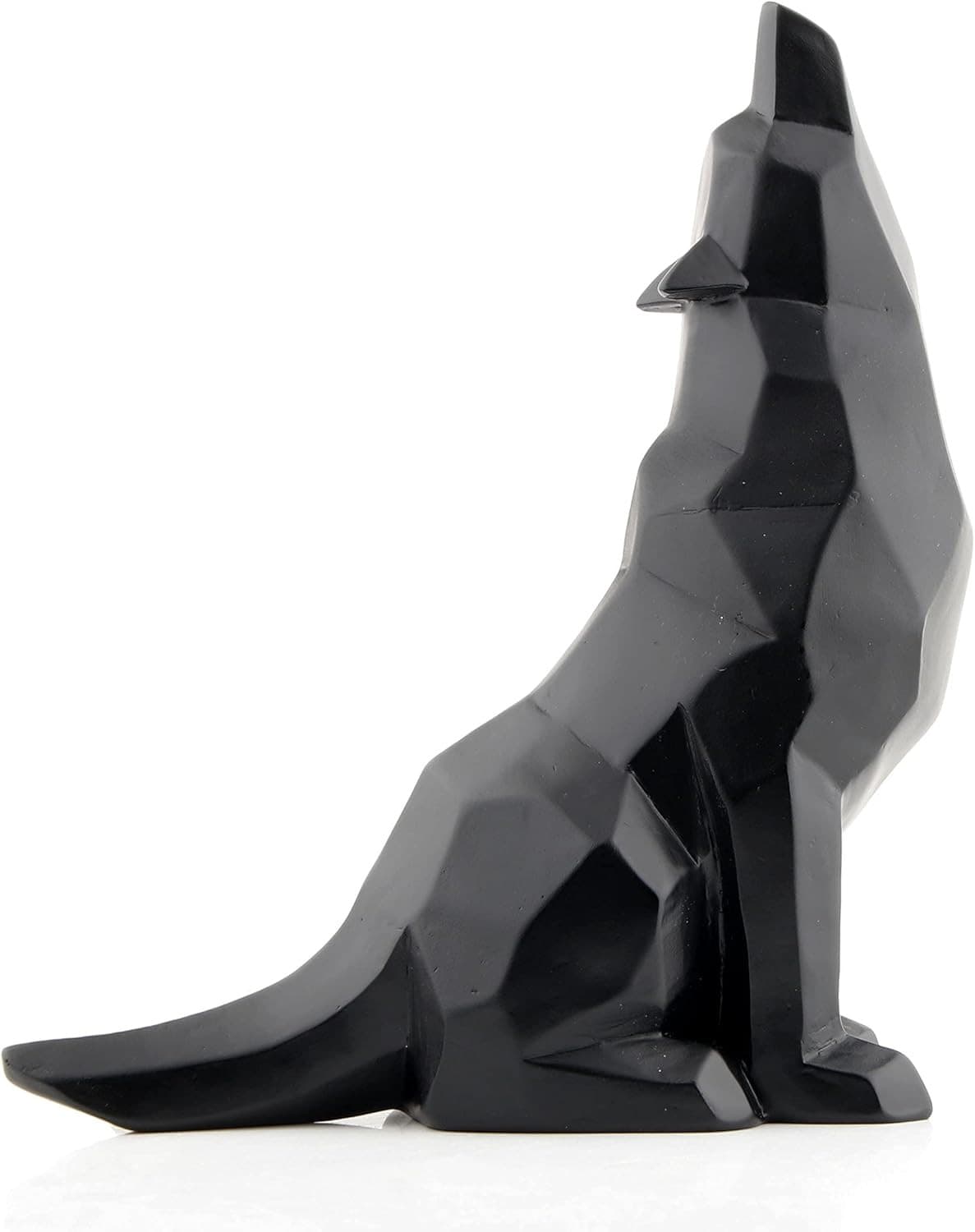 Black Wolf Howling Wolf Figurine Statue for Home Decor