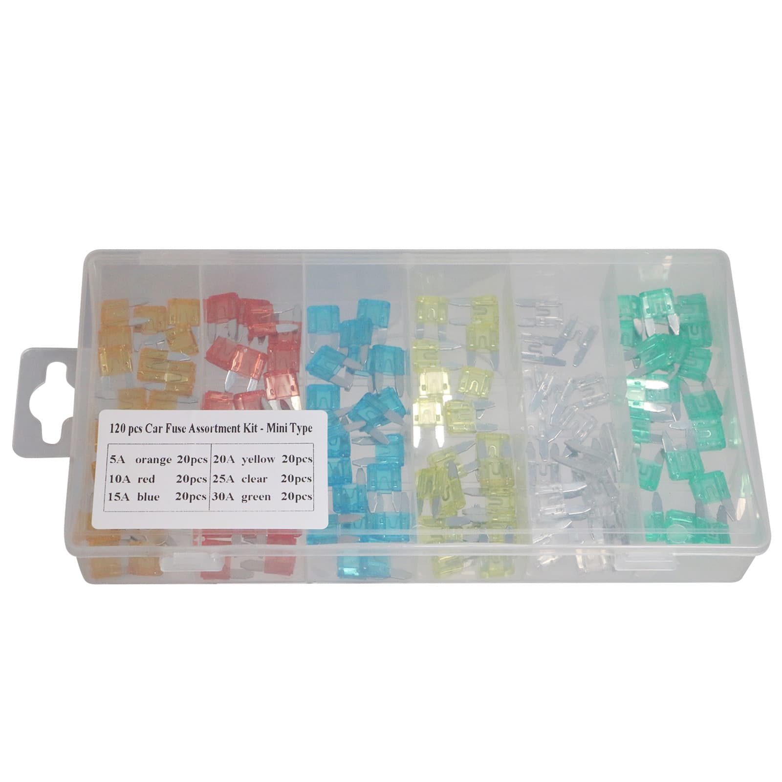 1 Pack XFITTING 120 pcs Mini Car Fuses Kit, Replacement for Car/RV/Truck/Boat