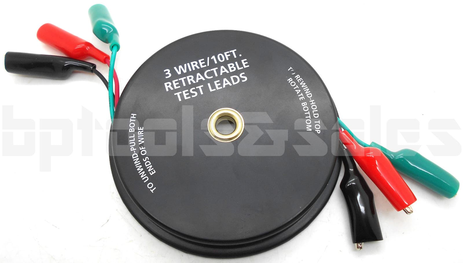 3 Wire 10 Feet Retractable Reel Test Probe Leads 18 Gauge Alligator Clips Tool 4
