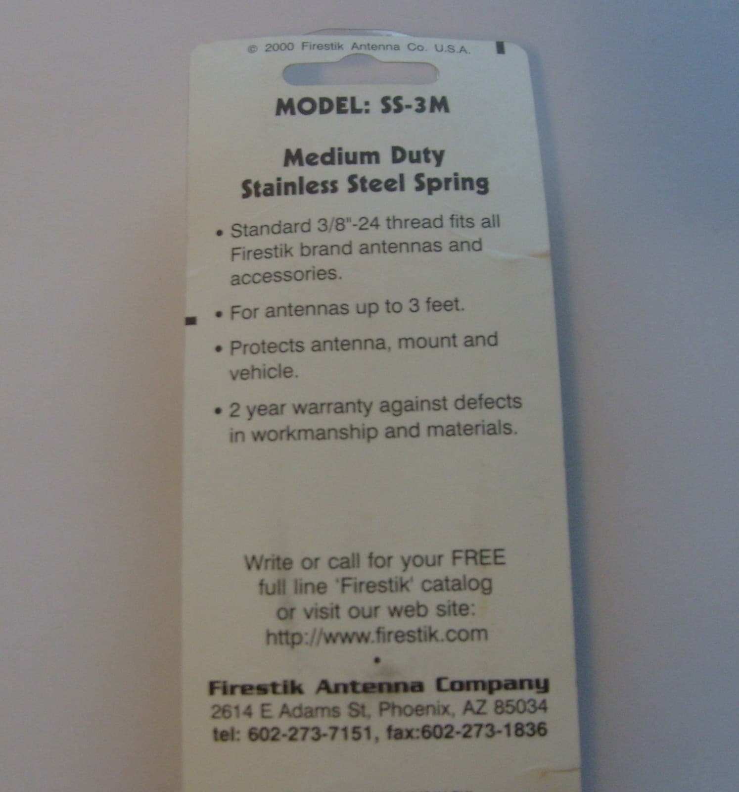 Firestik SS-3M Medium Duty Stainless Steel Spring for CB Antenna Mount USA made 2