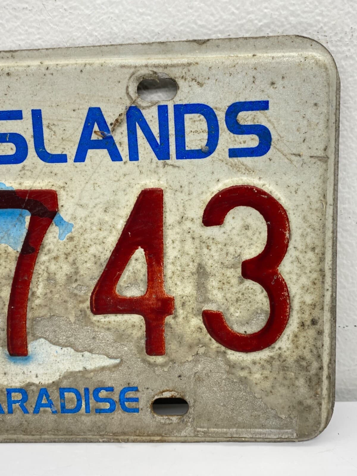 Vintage 80’s U.S. Virgin Islands American Paradise License Plate EXPIRATION 1990 3