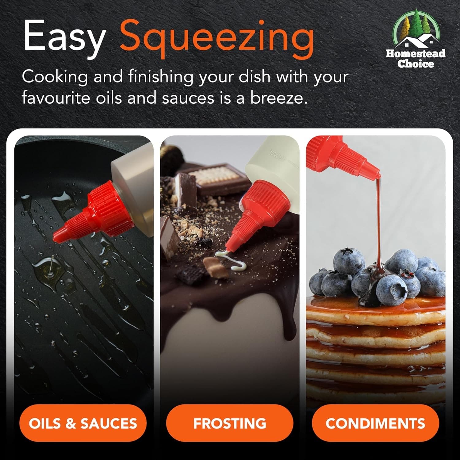 6-pack 16oz BPA-free squeeze bottles for sauces, liquids, dressings & crafts 5