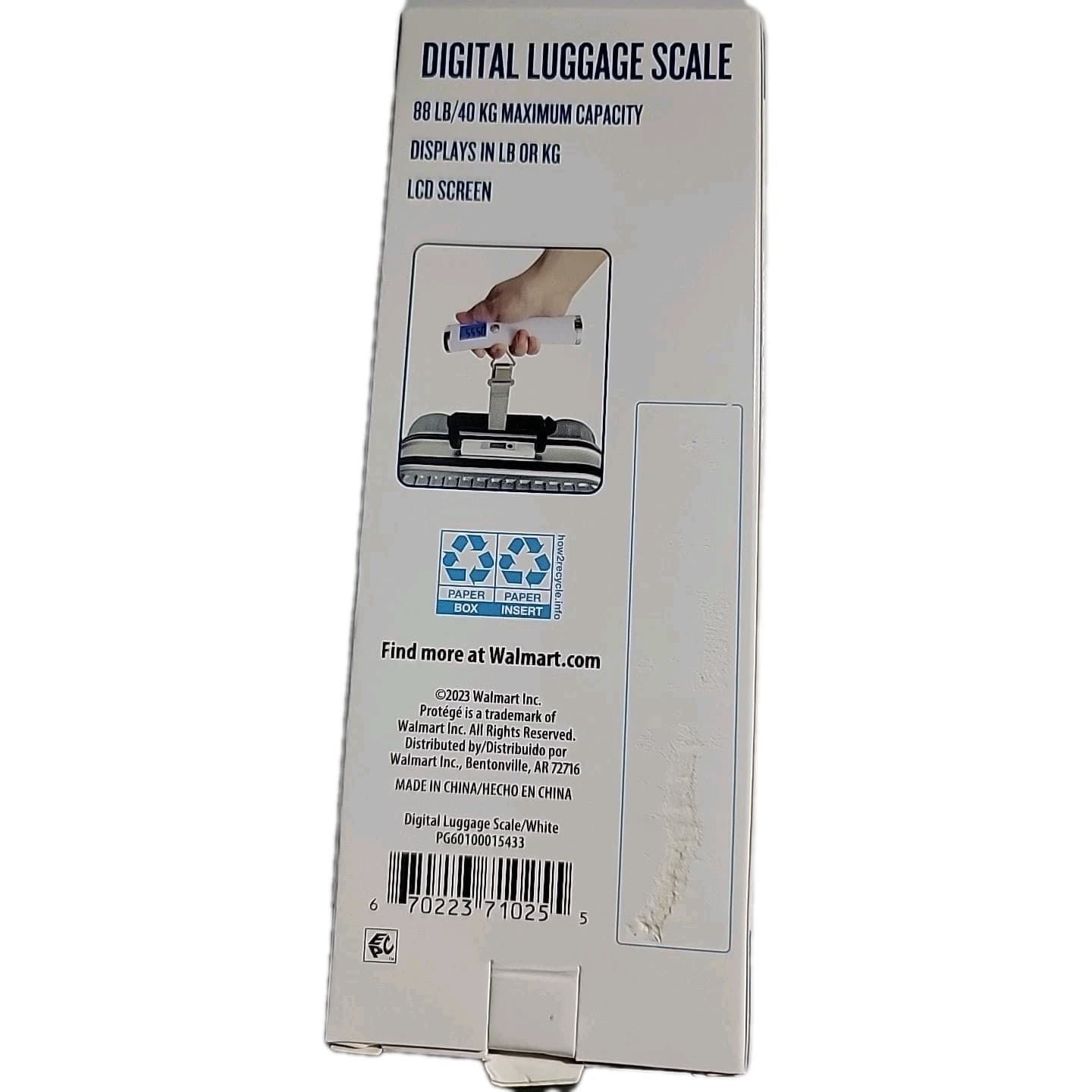 Protege Digital Luggage Scale :: Max Capac. 88lb/40 Kg, Displays on LCD Screen 2