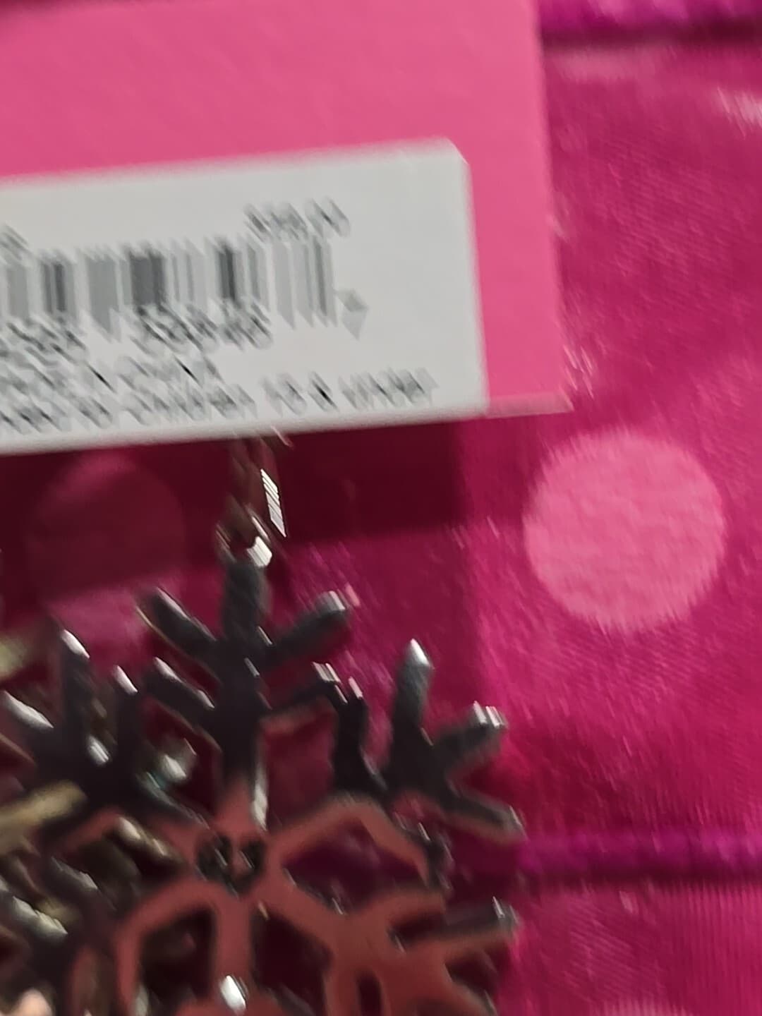 Betsey Johnson SilverTone Snowflake Drop Earrings Iridescent Crystal Accents NWT 5