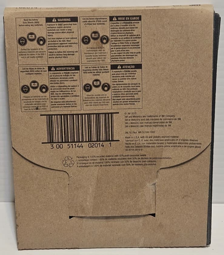 3M 02014 Wetordry™ Tri-M-ITE 180 grit silicon carbide abrasive sheet - 50 SHEETS 3