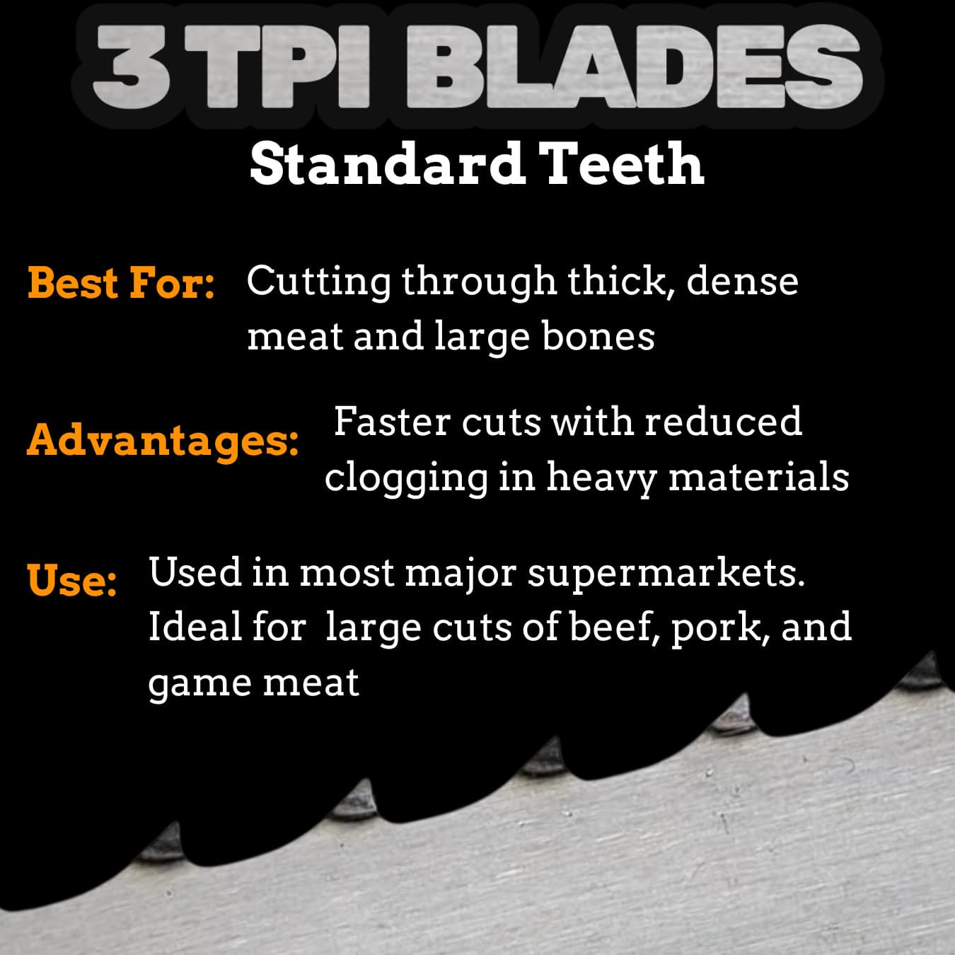 Meat Band Saw Blade 120 Inch 3TPI  5/8 X .022 (4 Pack) 6