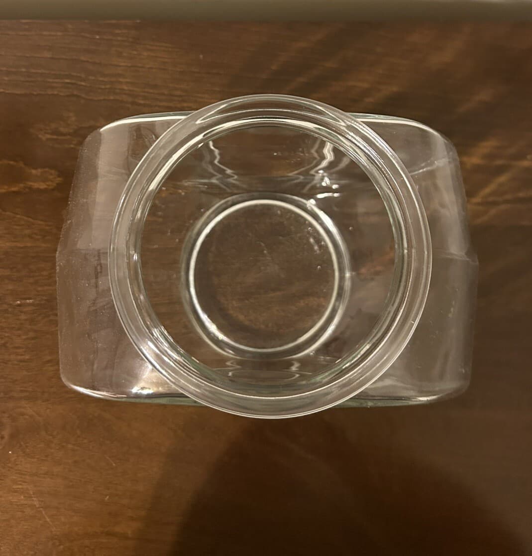 VTG 1960s Clear Glass 1 Gallon Canteen Style Fish Bowl 8.5” Aquarium Terrarium 5