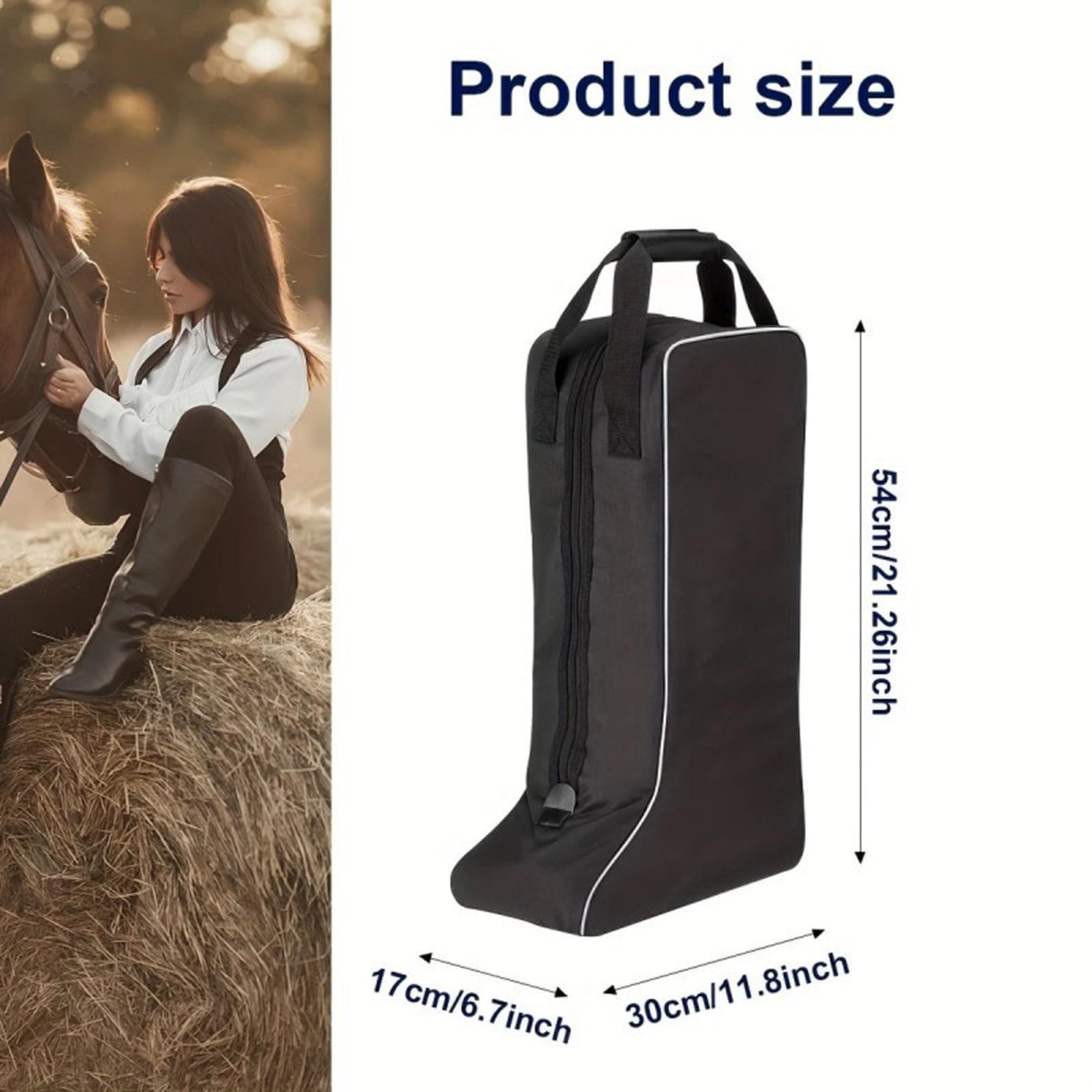 Horse Riding Tall Boot Bag Carry Pouch Competition Equestrian Pack Equipment 4