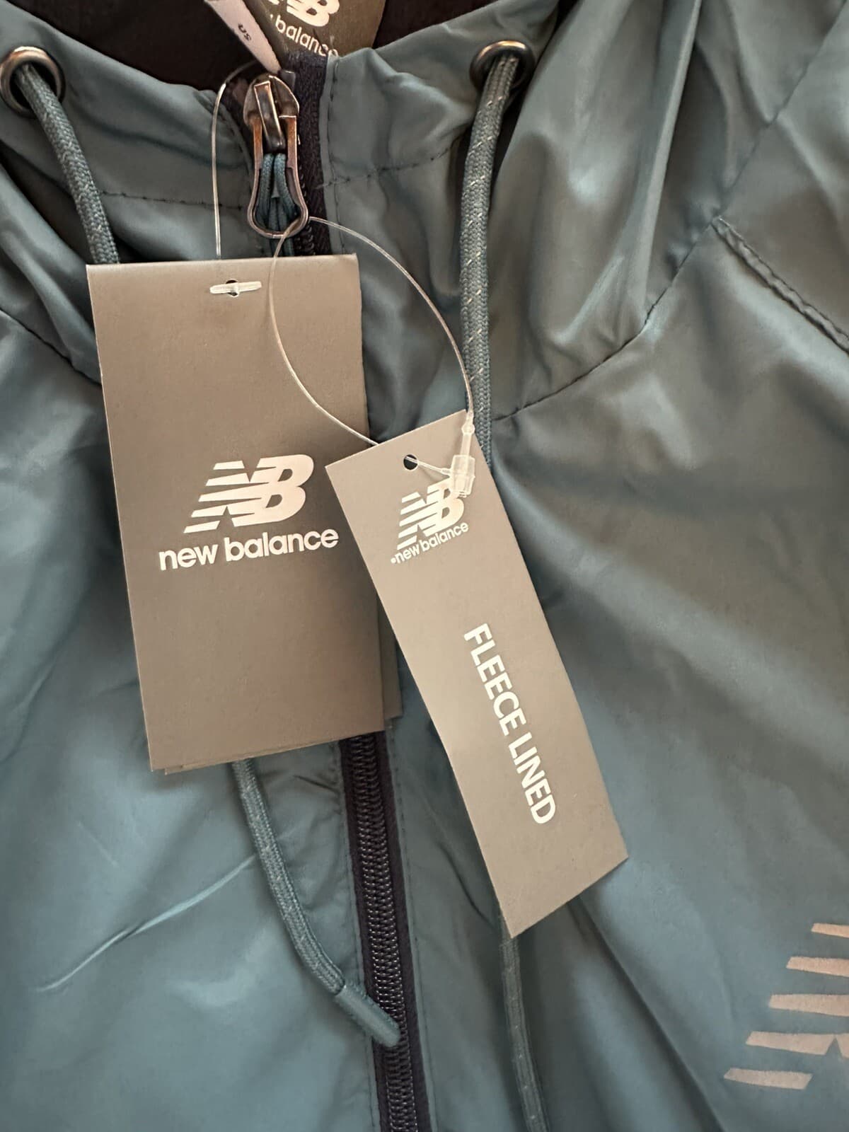 NWT New Balance Wind Resistant Fleece-lined Jacket Windbreaker Blue Men’s Large 5