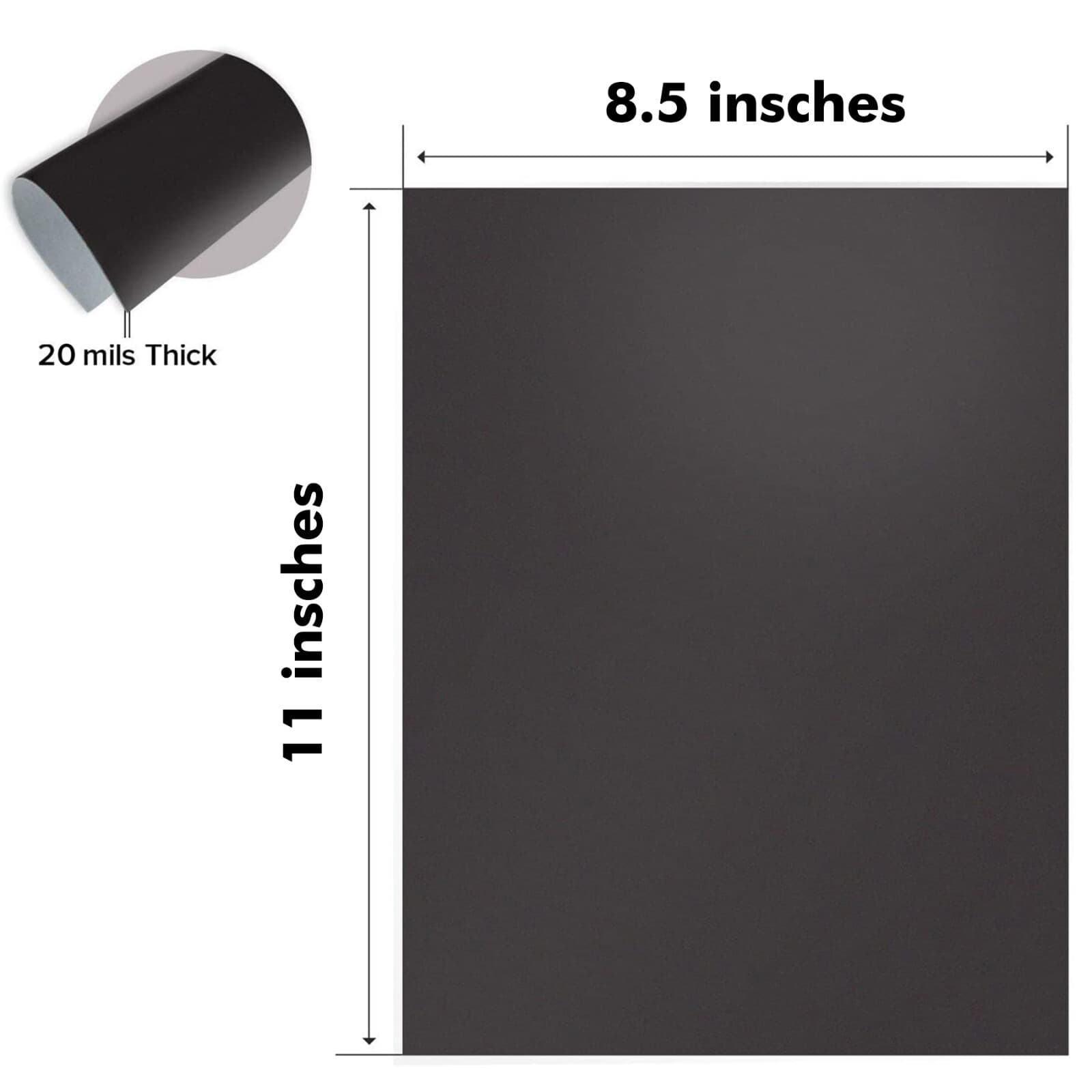 60 PK Self-Adhesive Magnetic Sheets 8.5 x 11 Inch 20Mil Strong Flexible Thick 2